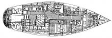 Boat layout - Dynamique Yachts Dynamique 52 DS, Used (1987) - Martinique (Ref 293)