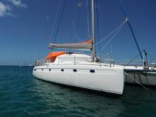 At anchor in Le Marin in Martinique - Fountaine Pajot Venezia 42, Used (1997) - Martinique (Ref 351)