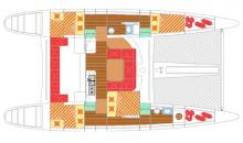 Boat layout - Outremer Outremer 45, Used (2001) - France (Ref 353)