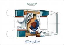 Deck layout - Fountaine Pajot Lavezzi 40 Maestro, Used (2006) - France (Ref 404)