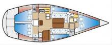 Boat layout - Jeanneau Sun Shine 38, Used (1987) - Martinique (Ref 424)