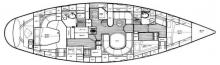 Boat layout - Oyster Yachts Oyster 53, Used (1989) - Martinique (Ref 437)