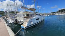 Fountaine Pajot Astréa 42 Maestro : A&C Yacht pontoon at the marina in Le Marin