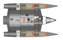 Neel 47 :  Cabins layout