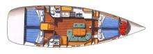 Oceanis 473 : Cabins layout